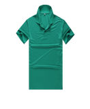 100% Polyester Short Sleeves Plain Green Polo Shirt