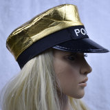 Child Gold Police Cop Dress up Cap Hat with Logo Embroidery