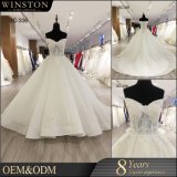 China Factory Real Sample Pictures Lace Top Ruffled Wholesale Wedding Dress