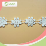 Flower Pattern Customized Embroidery Red Nylon Chemical Lace