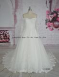 Elegant Lace Satin off-Shoulder Wedding Gown with Shawl