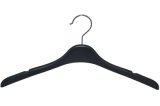17 Inch Plastic Black Coat Hangers with Notches