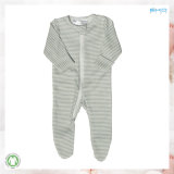 100% Soft Organic Baby Apparel Stripe Printing Babies Playsuit