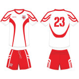 Customized Mens Football Uniform Kits with Mesh Fabric