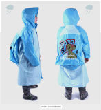 Breathable Nylon Child Kids Rain Coat with School Bag Cover