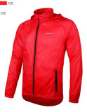 Men's Red Polyester Outdoor Water Proof Wind Proof Rain Jacket