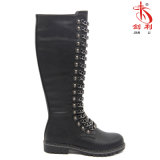 2018 Knee-High Lady Shoes with Rivet and Chain Decoration (BT745)