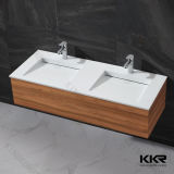 White Artificial Stone Marble Bathroom Double Basin