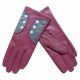 Lady Fashion Sheepskin Leather Dress Driving Gloves (YKY5070)