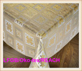 PVC 137cm Vinyl Lace Gold Table Cloth in Roll China Factory