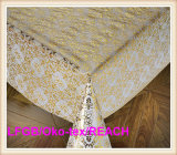 137cm Plastic PVC Gold Lace Roll Tablecloths New Designs Factory