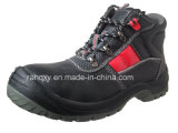 Split Embossed Leather Safety Shoes with Mesh Lining (HQ03023)
