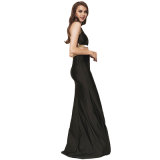 Manufacture Plus Size Black Separate Golden Edge Ladies   Evening Dress