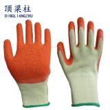 Good Quality 21g Cotton Safety Glove with Crinkle Latex Coated