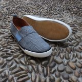 Check Fabric Slip on Men Shoes Casual Shoes Footwear Rubber Outsole