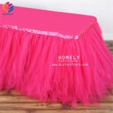 Classy Polyester Spandex Rectangle Banquet Table Skirt for Wedding
