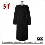 Polyest Simple Casual Round Neck Long Shirt Dress