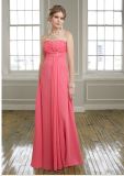 Coral Chiffon Strapless Beautiful Bridesmaid Gowns (BD3018)