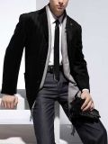 Men's Slim Fit Black Business Suit (Suit130179)