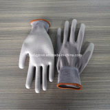 High Quality Polyester Liner Gray PU Palm Work Gloves