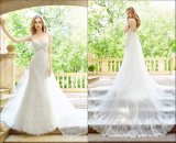 Cap Sleeves Bridal Gowns Mermaid Lace Wedding Dress 2018 Lb1818