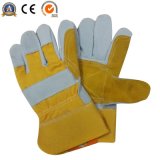 Double Palm Cow Split Leather Work Gloves Ce Approved