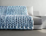 Hot Selling Plain Super Chunky Merino Wool or Acrylic Yarn Soft Blanket