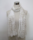 Lady Zebra Stripe Printed Fashion Cotton Polyester Voile Scarf (YKY1062)