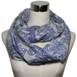 Lady Fashion Cotton Voile Printed Infinity Scarf (YKY1021-1)