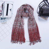Thick Knitted Acrylic Shawl with Degrading Effect (Hz205)