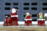 Christmas Ornaments Ceramic Santa 3-Part Train Set