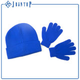 Solid Blue Wholesale Winter Hat and Glove Adult