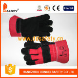 Black Cow Split Leather Glove Safety Gloves Dlc228