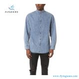 Dim Doung Man's Oxford Wind Long-Sleeve Denim Shirt by Fly Jeans