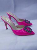 Pink PU Leather High Heel Sandals (G-31)