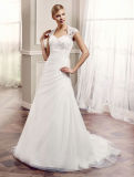 Taffeta Cap Sleeve Bridal Gown Open Back Wedding Bridal Dress