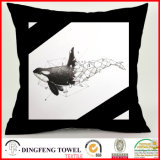Black and White Series Abstract Whale Digital Printing Cushion Cover