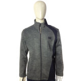 Men's Zipper Print Plain Fleece Jacket