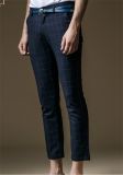 Men's Fashion Check Slim Casual Three Fourth Long Pants