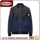 Men's Newest Design Fashion Bomber Jacket with Contrast Leather
