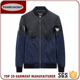 Men's Newest Design Fashion Bomber Jacket with Contrast Leather