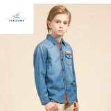 Fashionale Simple Boys' Long Sleeve Denim Shirt with Embroidery by Fly Jeans