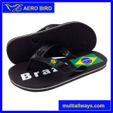 Braizl Flag Print Personlized Flip Flops PE Footwear Slipper (003-BLACK)