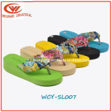 Fashion Flower Women Flip Flops Platform Wedges Sandals Slippers