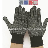 7g Black String Knit PVC Single Dotted Gloves
