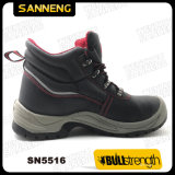 PU Injection Ankle Leather Safety Shoe with Steel Toe (SN5516)