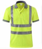 Custom Reflective Striped High Visibility Workwear Traffic safety Polo Shirt