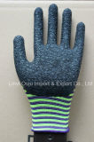13 Gauge Zebra Stripes Polyester Safety Glove with Latex Coated