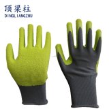 Crinkle Latex Coating Polyester Working Safety Gloves for Sale