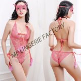 Ladies Sexy Fishnet Lace Bra Suspender Set Erotic Underwear